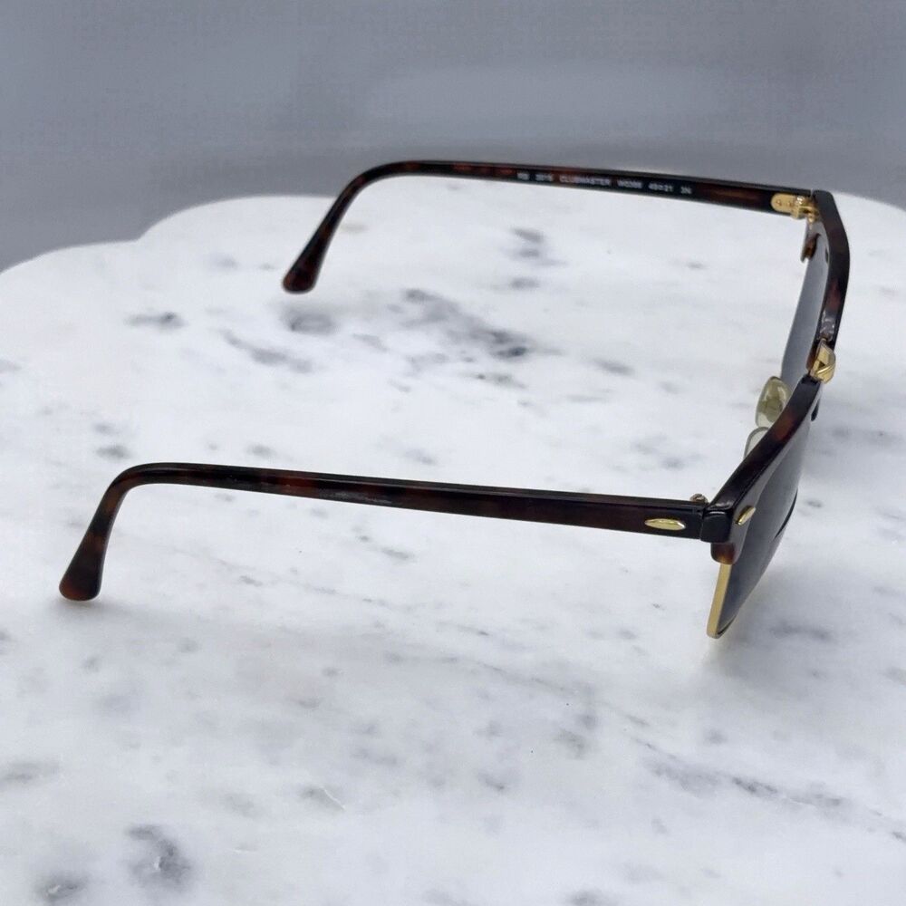 Ray-Ban RB3016 Clubmaster W0366 Tortoise Gold Sun / Eyeglasses Frames Only 49-21 - Picture 4 of 12